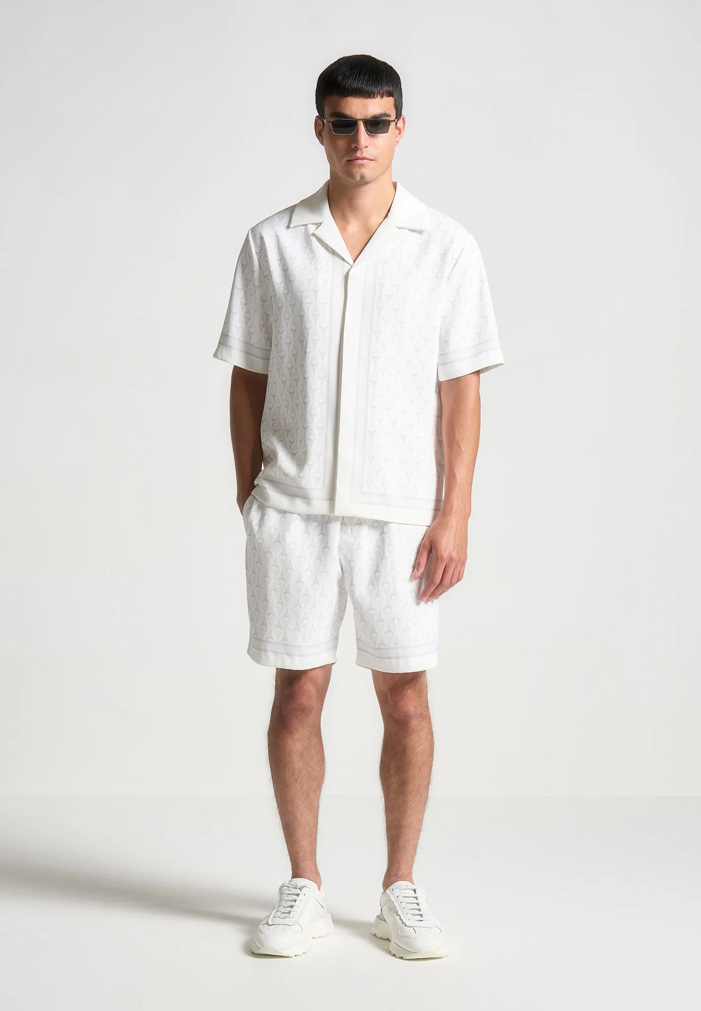 Eiffel Monogram Resort Shirt - White sold by Maniere De Voir product image thumbnail 4