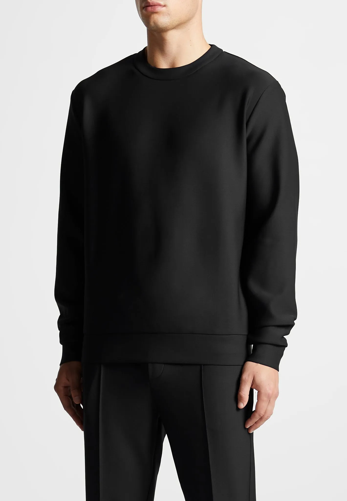 Neoprene Regular Fit Crew Neck Jumper - Black sold by Maniere De Voir product image thumbnail 4