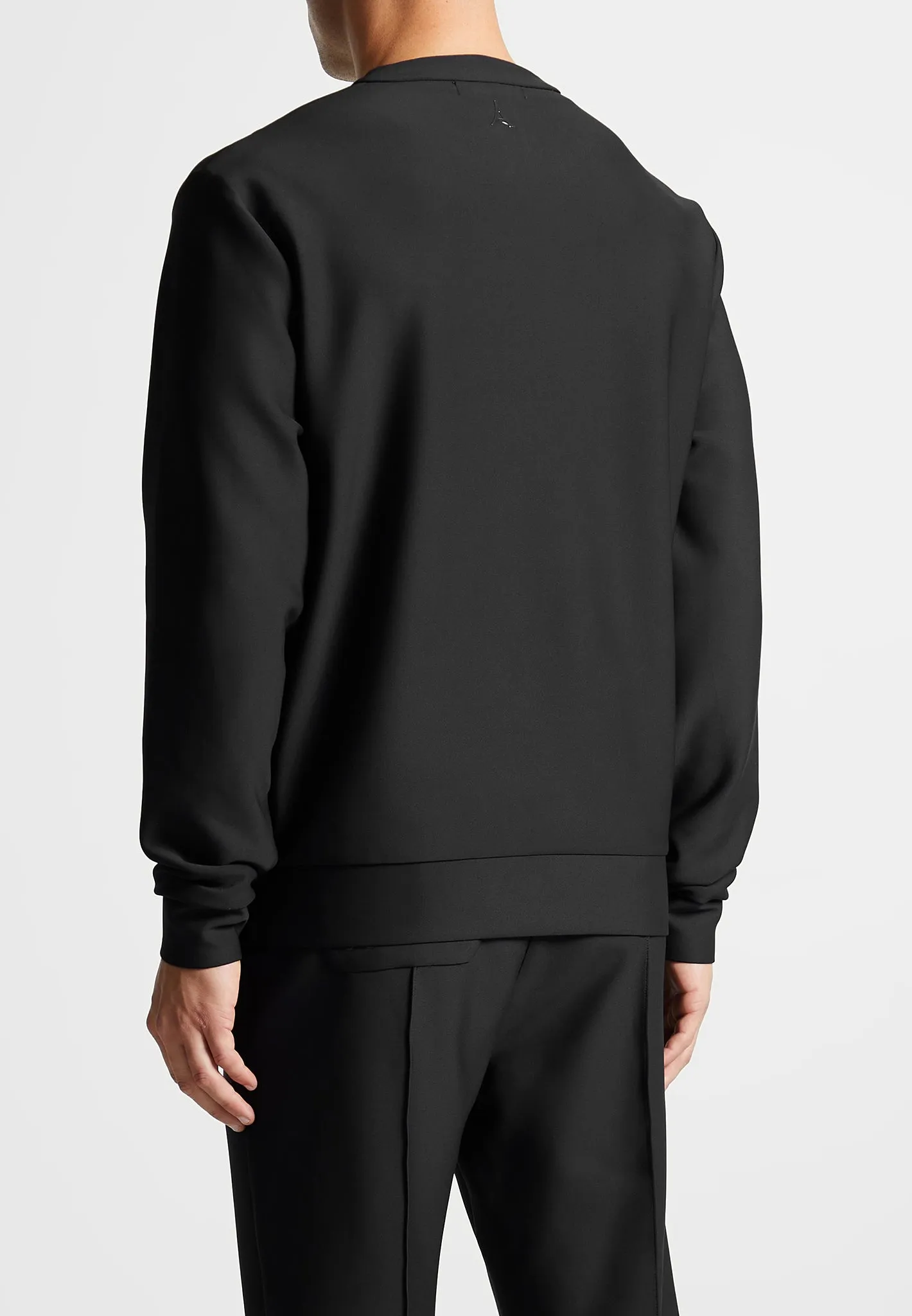Neoprene Regular Fit Crew Neck Jumper - Black sold by Maniere De Voir product image thumbnail 5