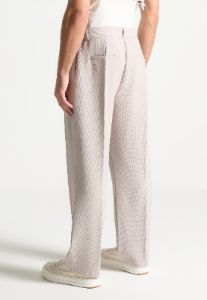Textured Belted Tailored Trousers - Beige sold by Maniere De Voir