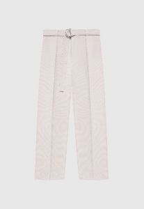 Textured Belted Tailored Trousers - Beige sold by Maniere De Voir