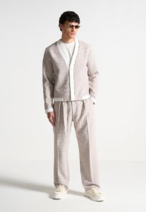 Textured Belted Tailored Trousers - Beige sold by Maniere De Voir