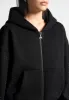 Rhinestone Zip Through Hoodie - Black sold by Maniere De Voir