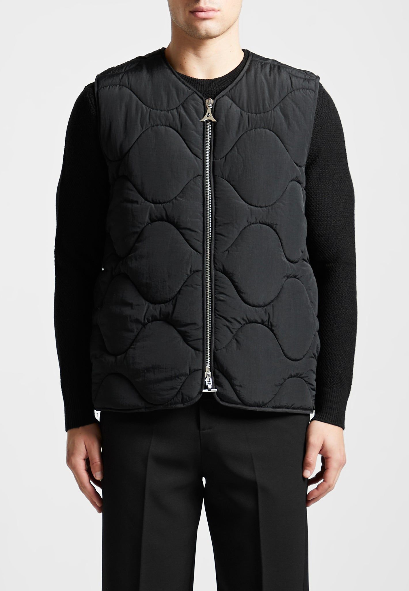 Quilted Pattern Gilet - Black sold by Maniere De Voir product image thumbnail 3