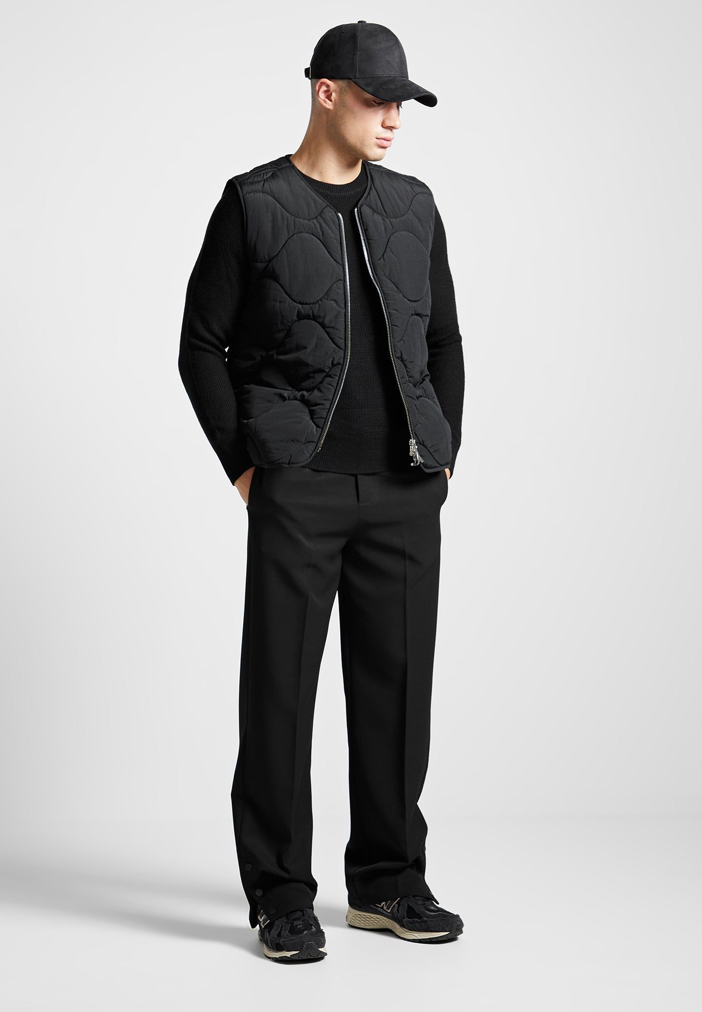 Quilted Pattern Gilet - Black sold by Maniere De Voir product image thumbnail 2