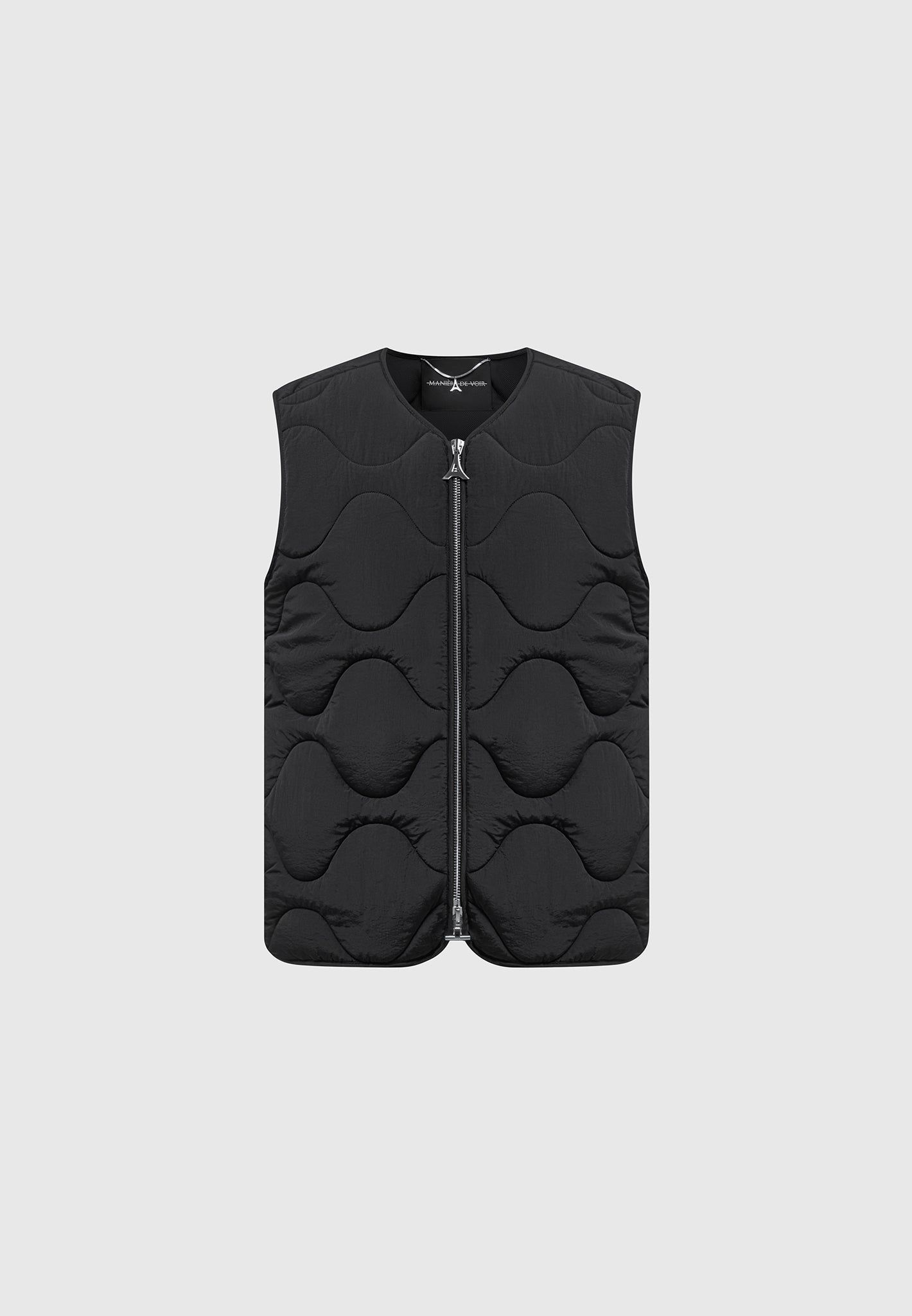 Quilted Pattern Gilet - Black sold by Maniere De Voir