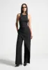 Inès - Double Layer Racer Neck Bodysuit - Black sold by Maniere De Voir