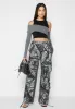 Mid Rise Camo and Denim Cargo Pants - Grey sold by Maniere De Voir