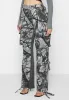 Mid Rise Camo and Denim Cargo Pants - Grey sold by Maniere De Voir