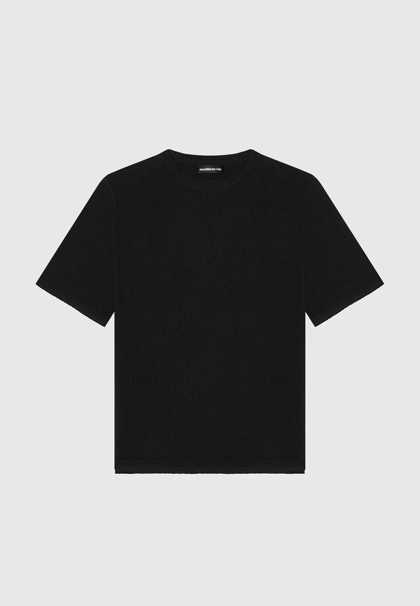 Boucle Knit Oversized Fit T-Shirt - Black sold by Maniere De Voir product image thumbnail 2