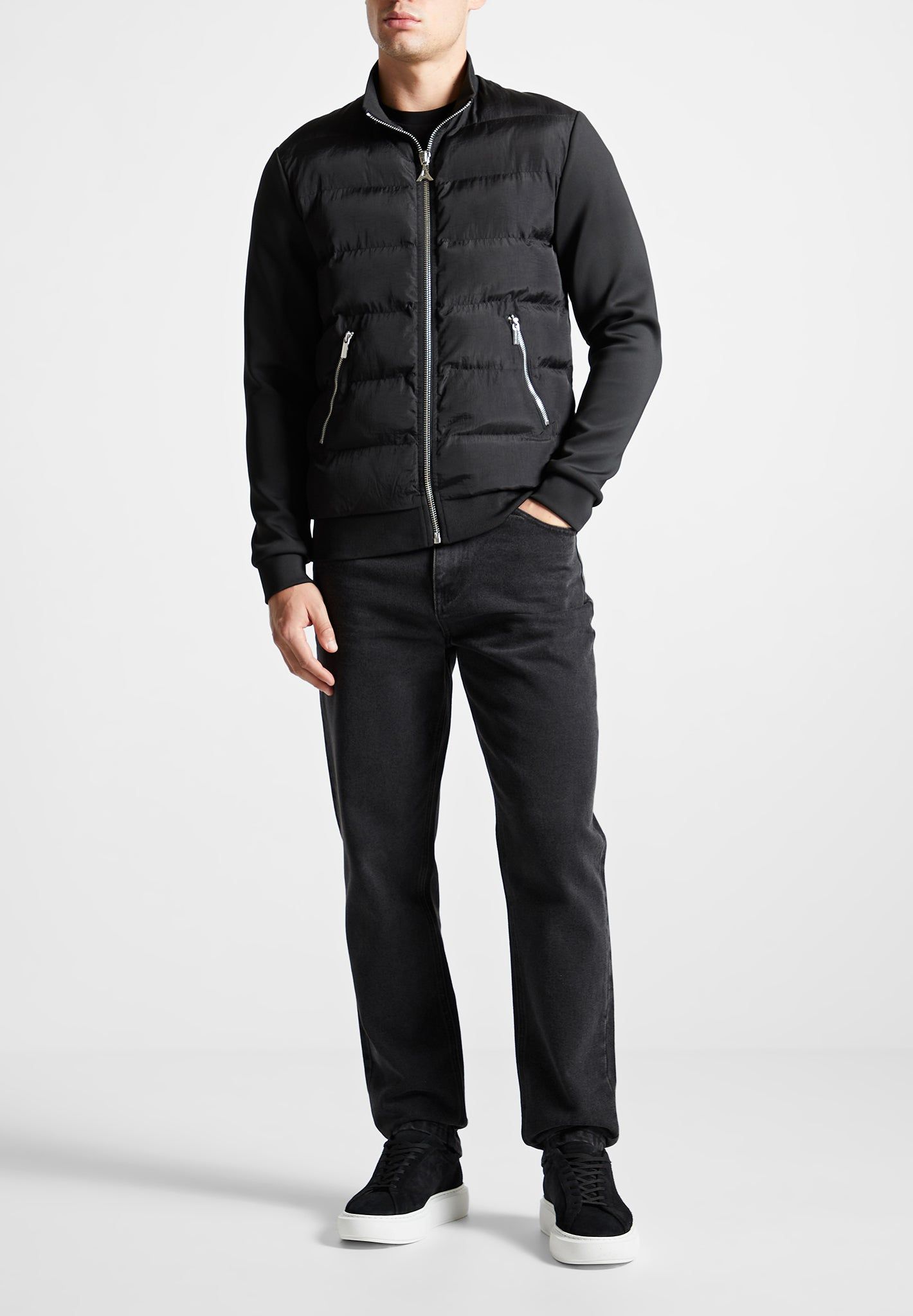 Nylon and Neoprene Quilted Jacket - Black sold by Maniere De Voir product image thumbnail 3