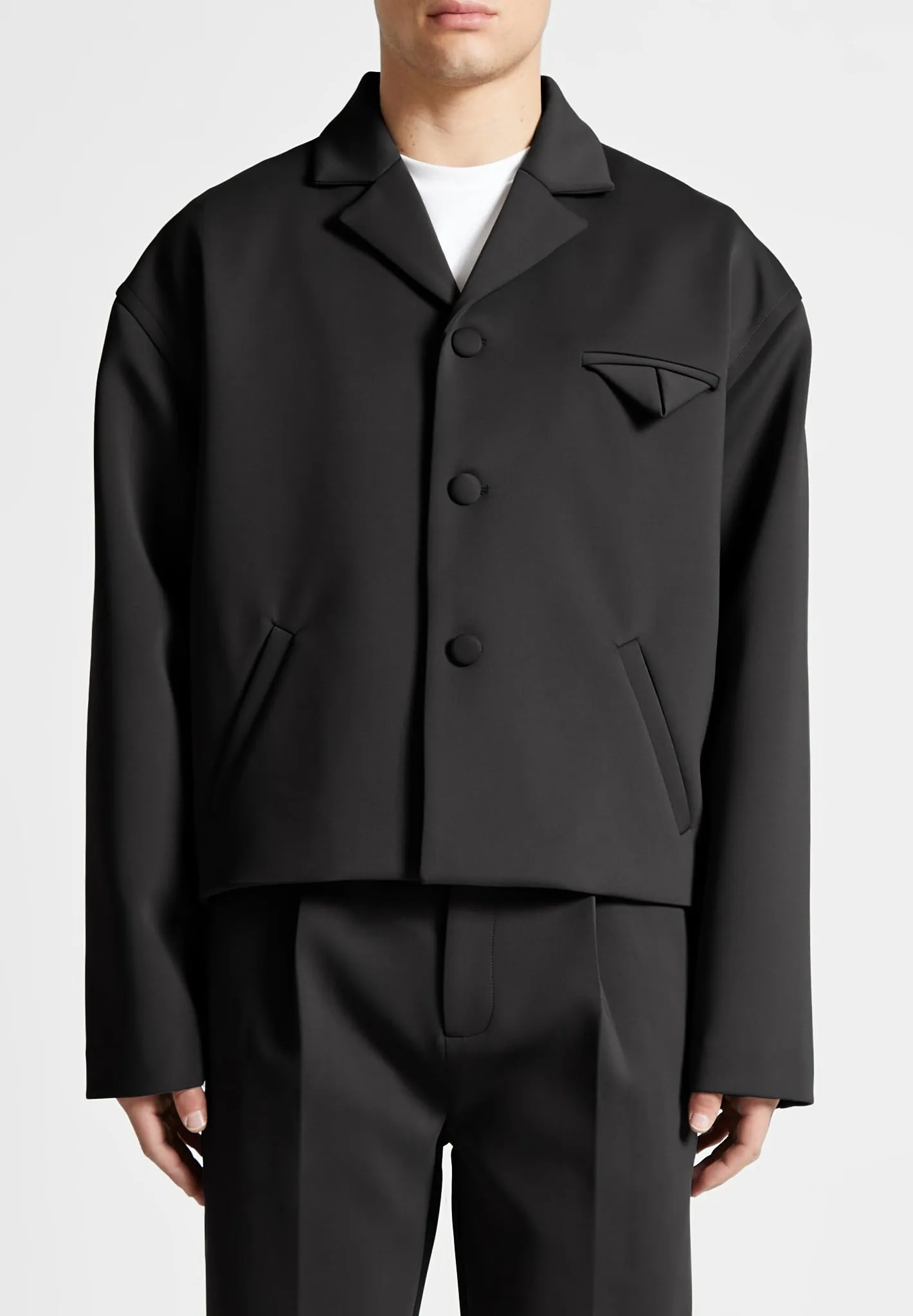 Neoprene Boxy Jacket - Black sold by Maniere De Voir product image thumbnail 3