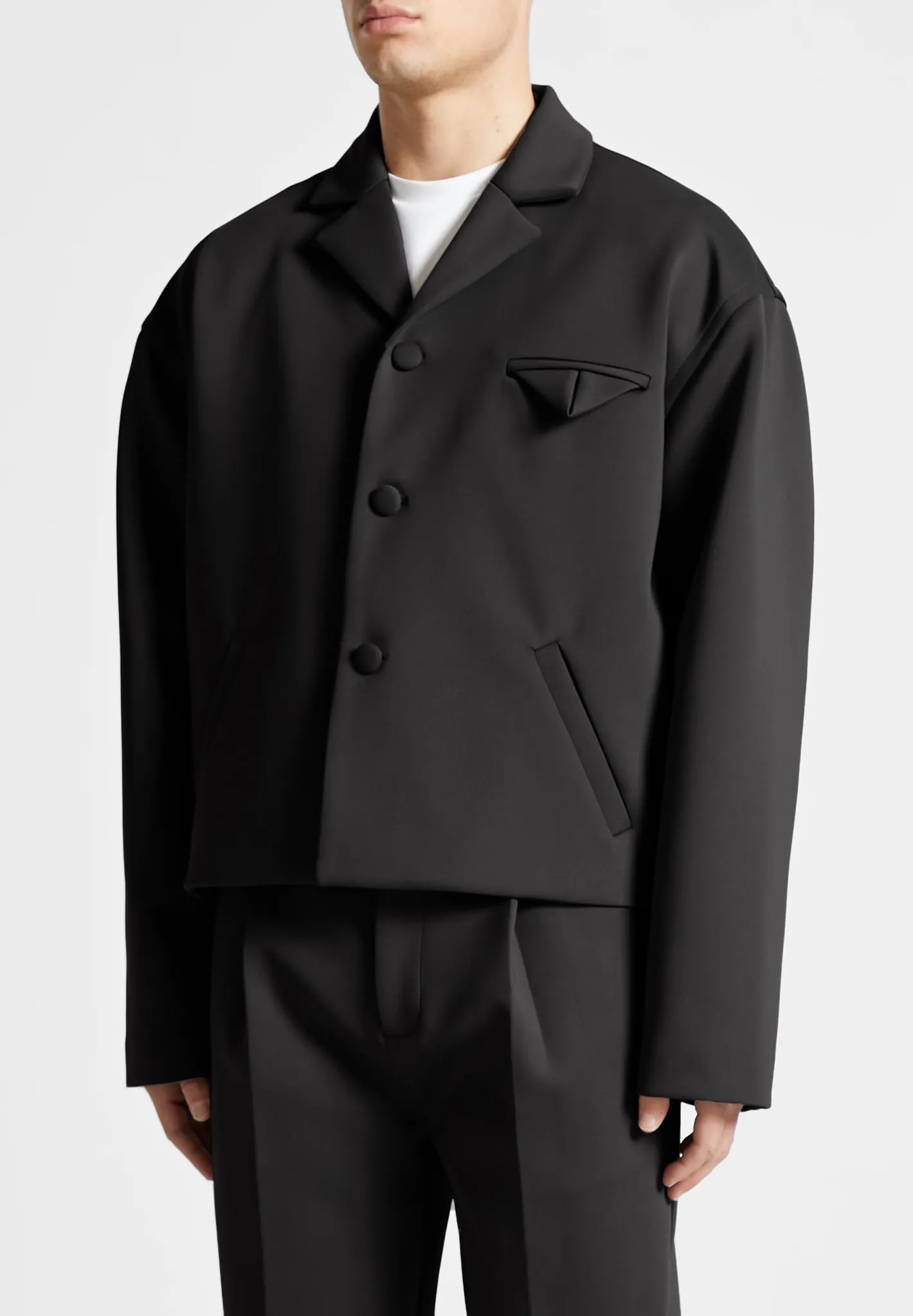 Neoprene Boxy Jacket - Black sold by Maniere De Voir product image thumbnail 5