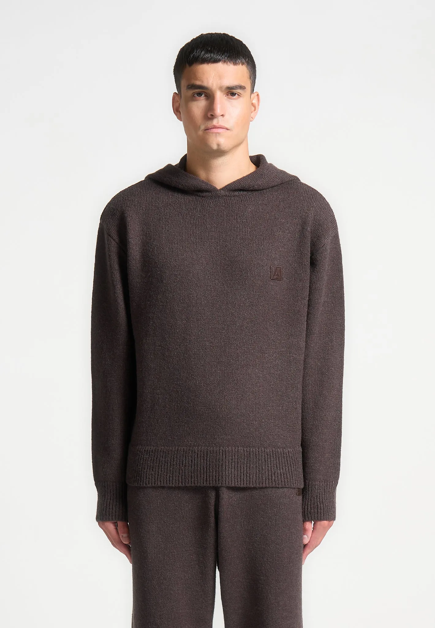 Signature Knit Hoodie - Brown sold by Maniere De Voir product image thumbnail 3
