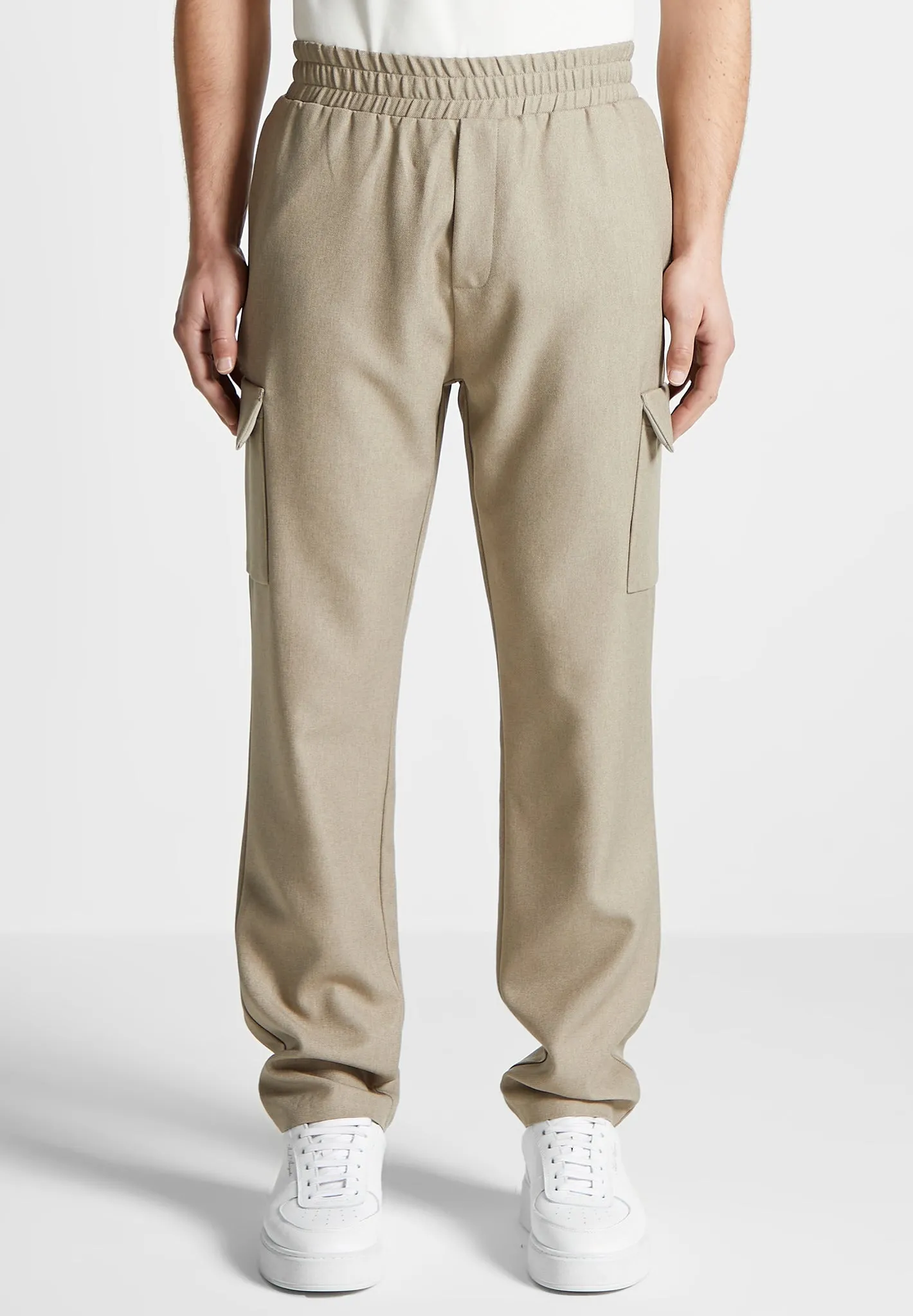 Angular Pocket Cargo Pants - Beige sold by Maniere De Voir