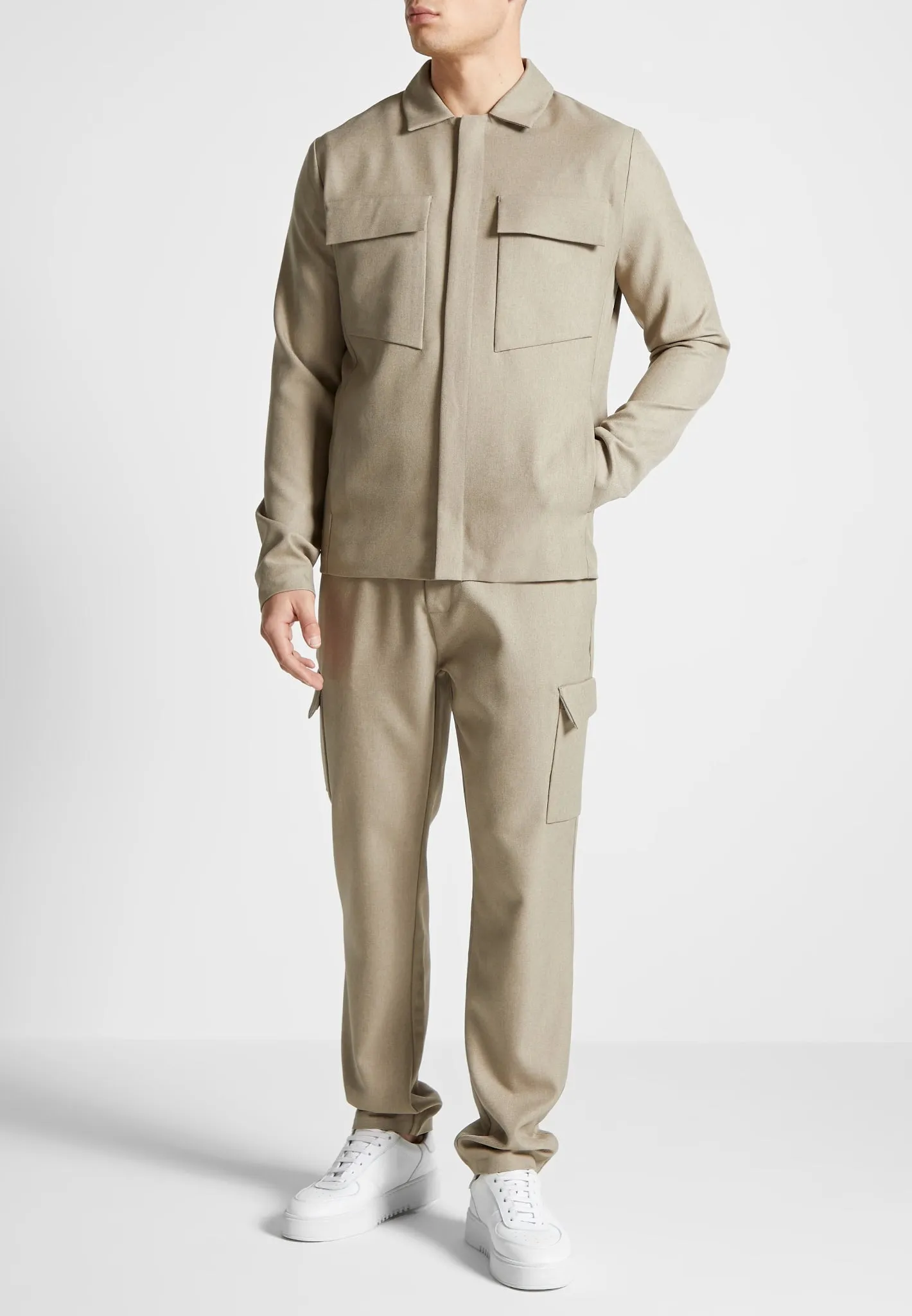 Angular Pocket Cargo Pants - Beige sold by Maniere De Voir product image thumbnail 3