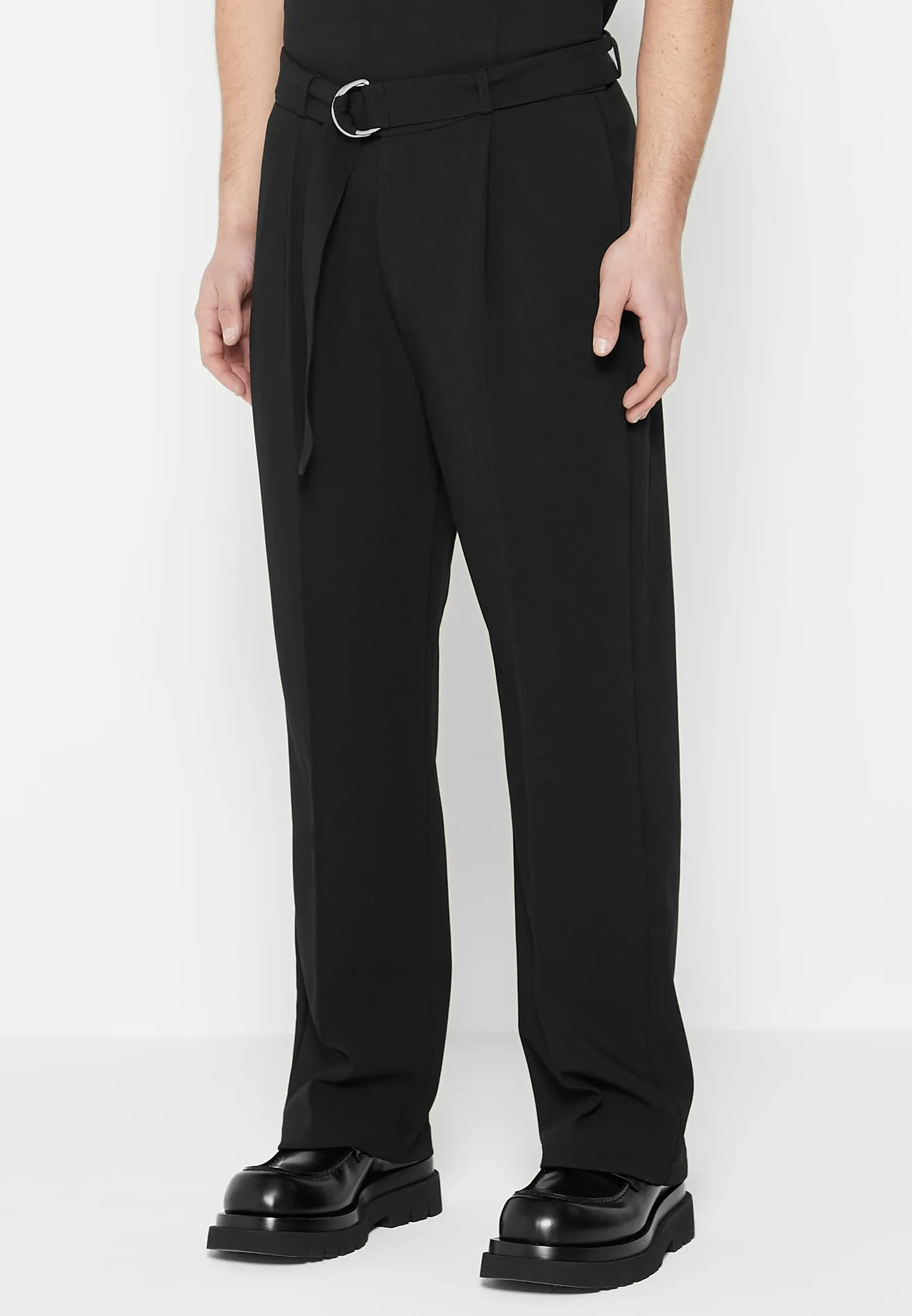 Woven Trousers With Belt - Black sold by Maniere De Voir product image thumbnail 4