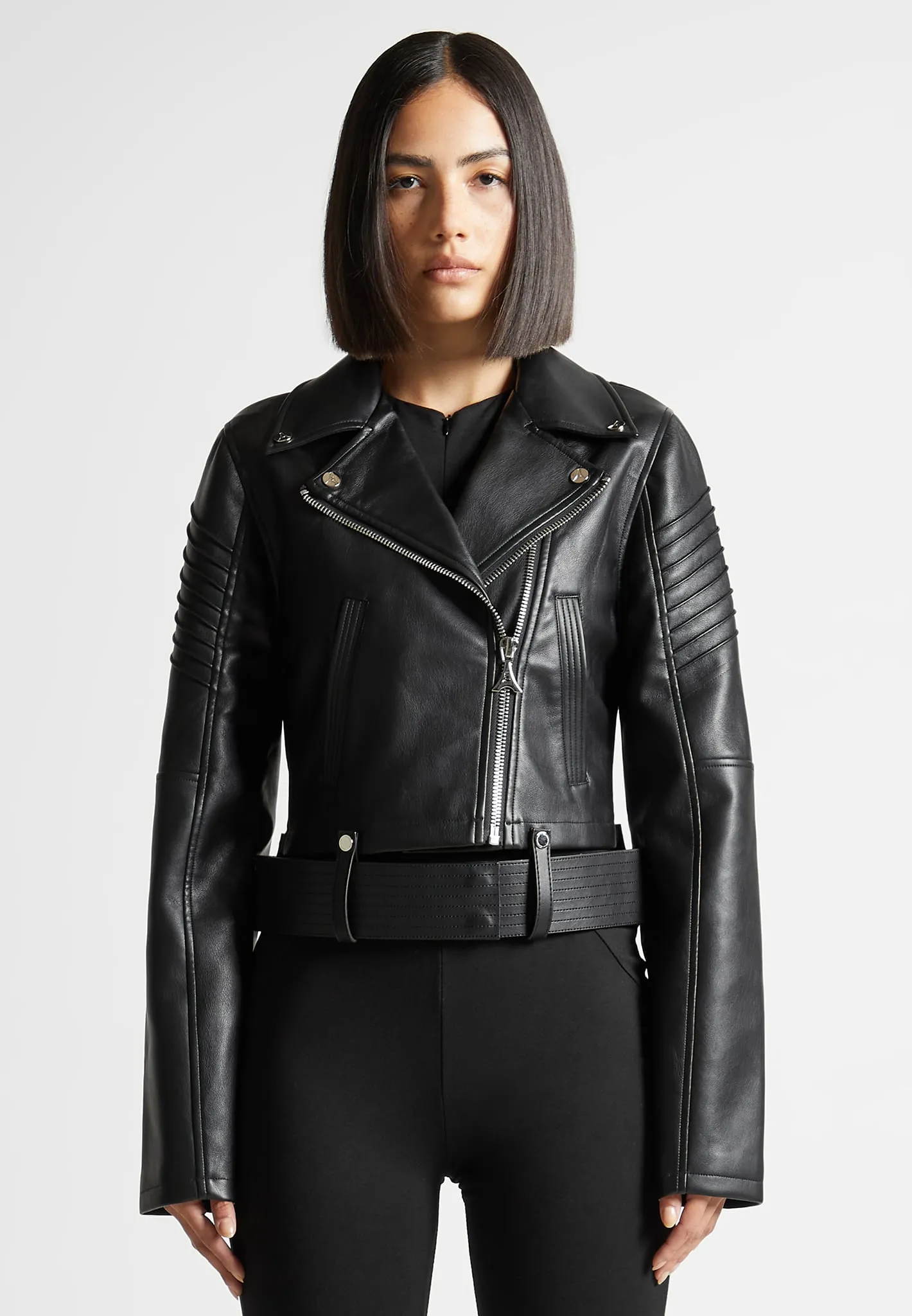 Leather Biker Jacket - Black sold by Maniere De Voir