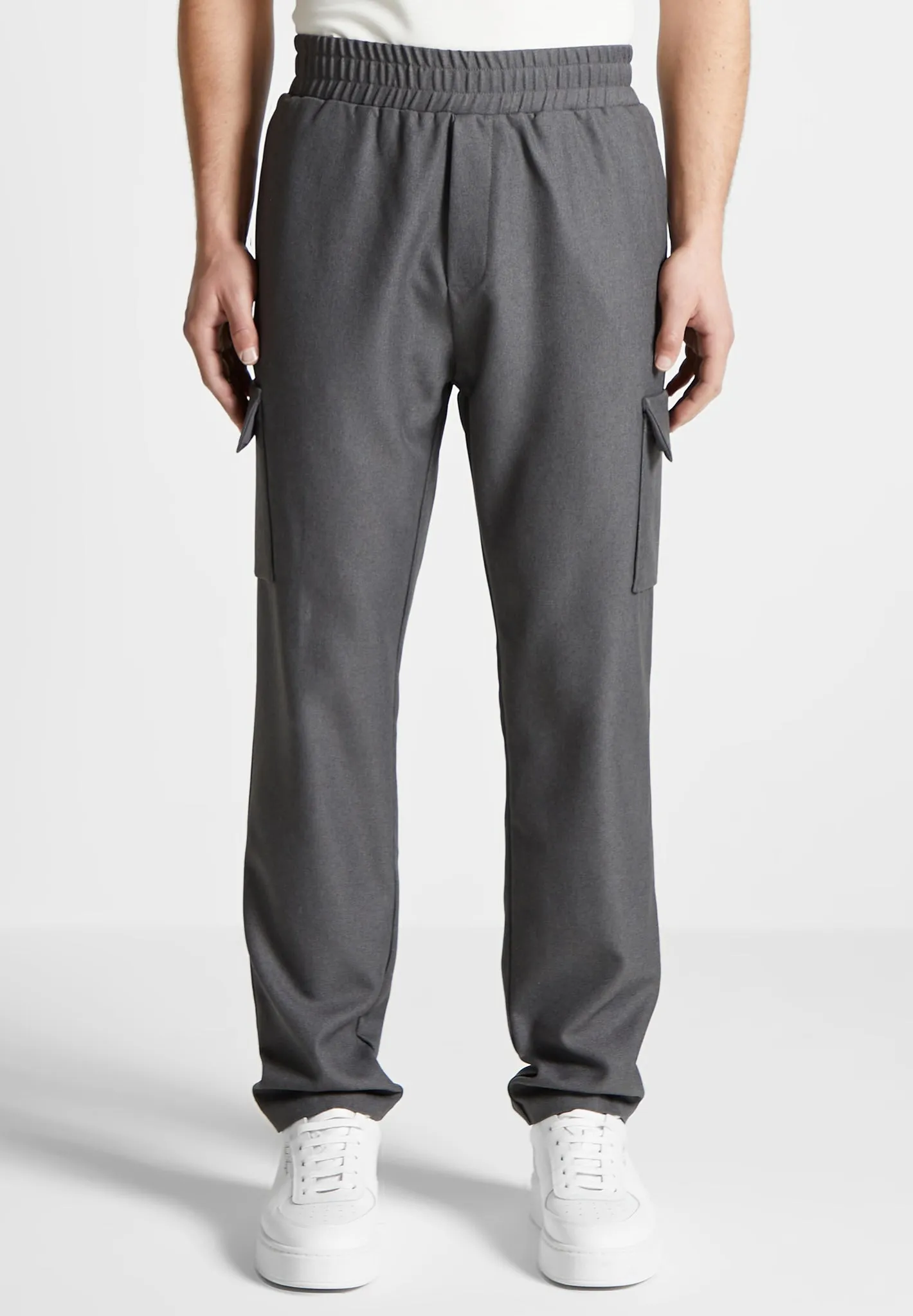 Angular Pocket Cargo Pants - Grey Marl sold by Maniere De Voir