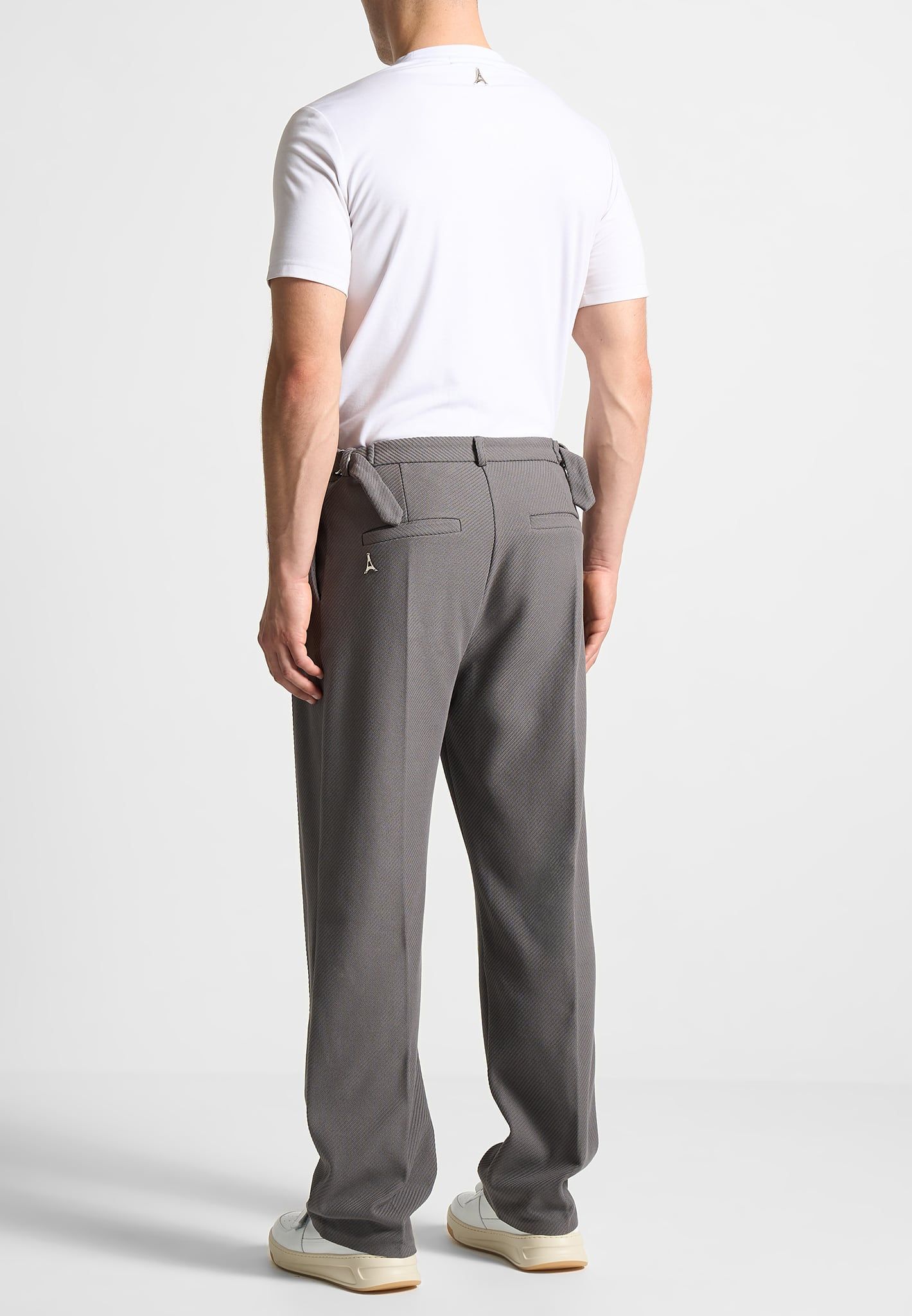 Twill Regular Trousers with Pleat - Grey sold by Maniere De Voir product image thumbnail 5