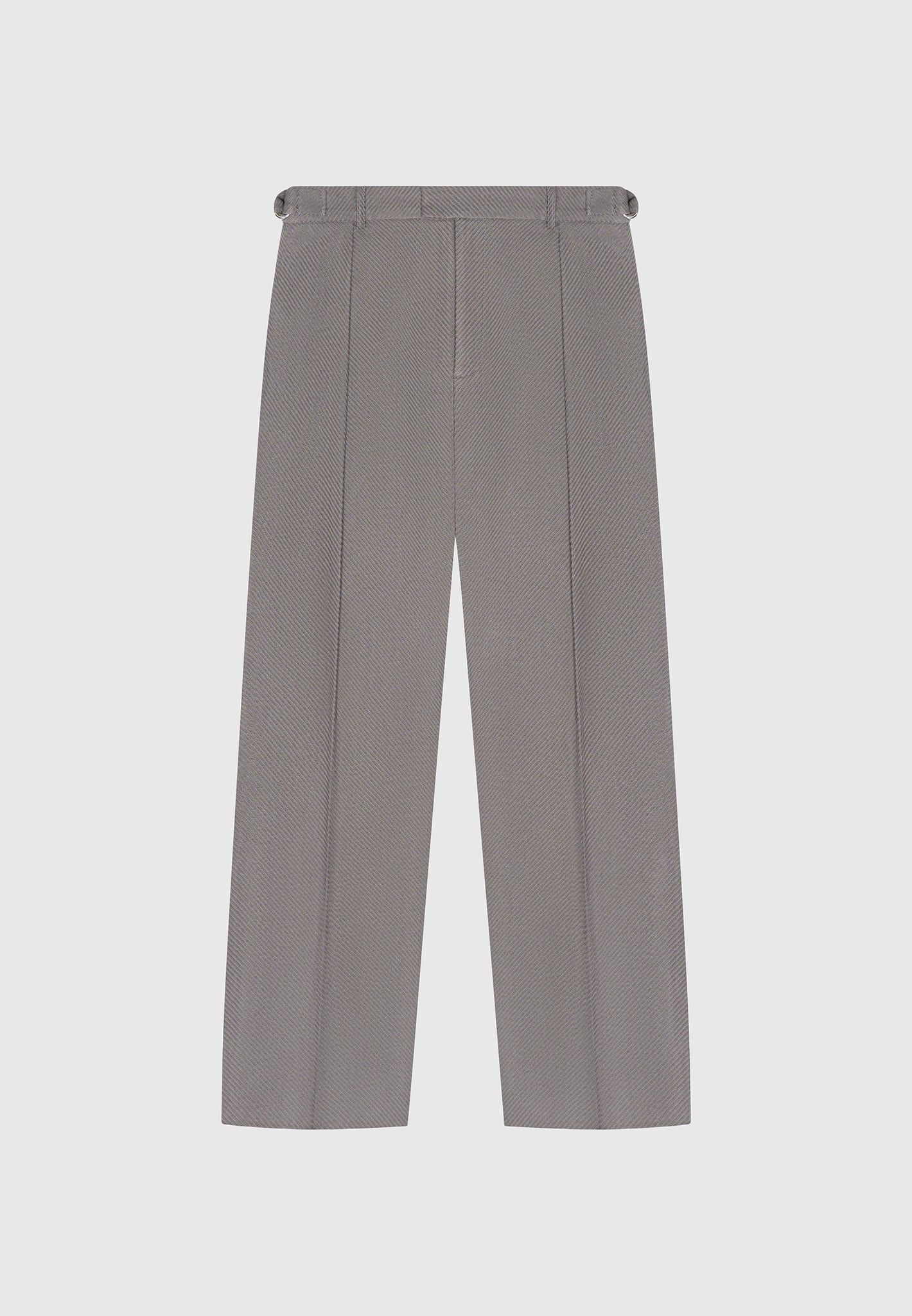 Twill Regular Trousers with Pleat - Grey sold by Maniere De Voir product image thumbnail 2
