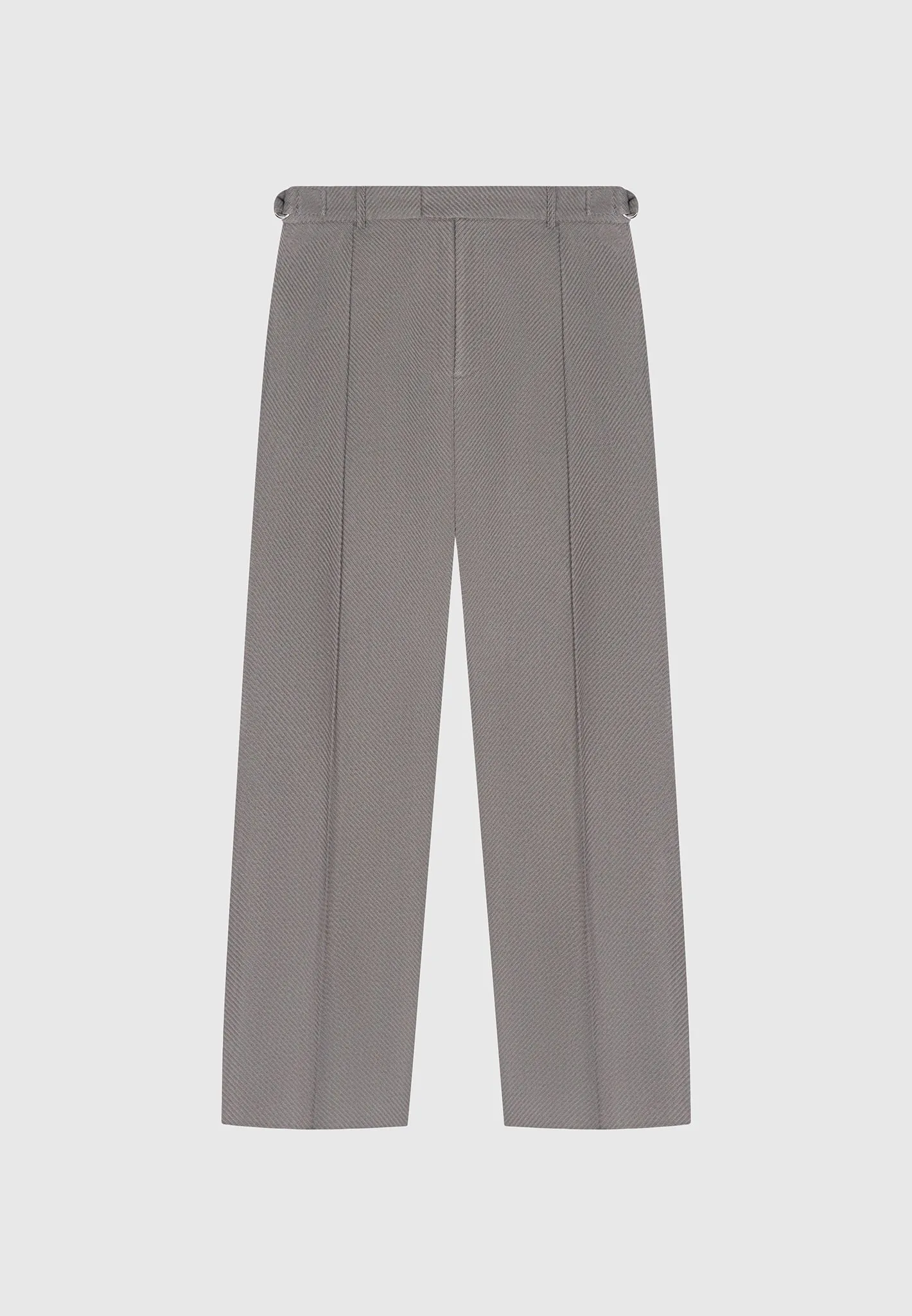 Relaxed Fit Twill Pleated Tailored Trousers - Grey sold by Maniere De Voir product image thumbnail 2