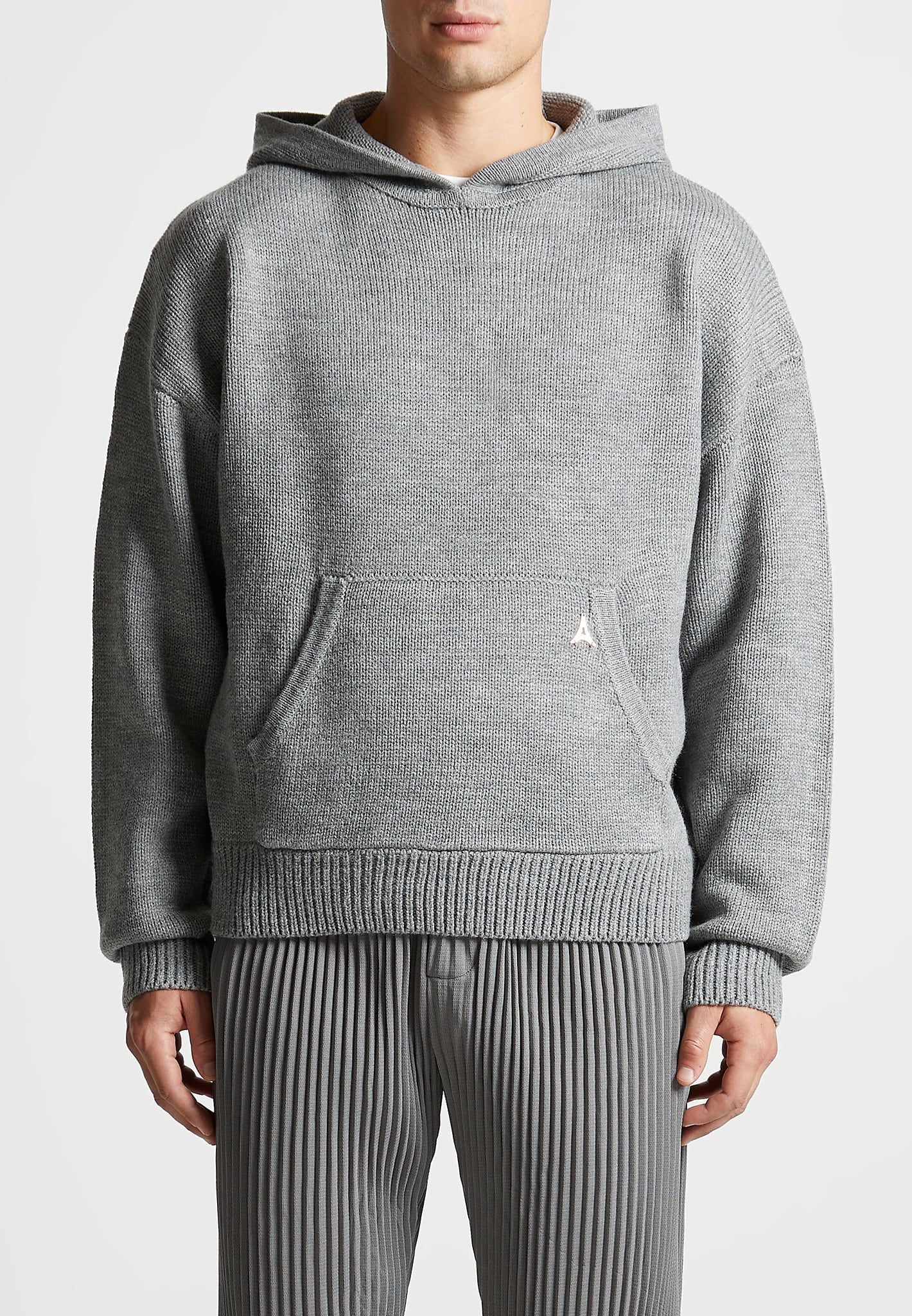 Knitted Hoodie - Light Grey Marl sold by Maniere De Voir product image thumbnail 2