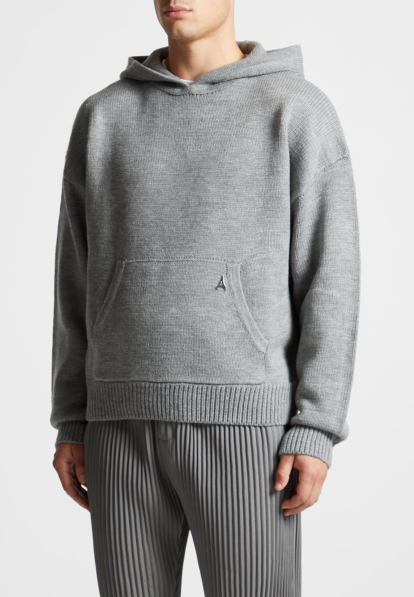 Knitted Hoodie - Light Grey Marl sold by Maniere De Voir product image thumbnail 4