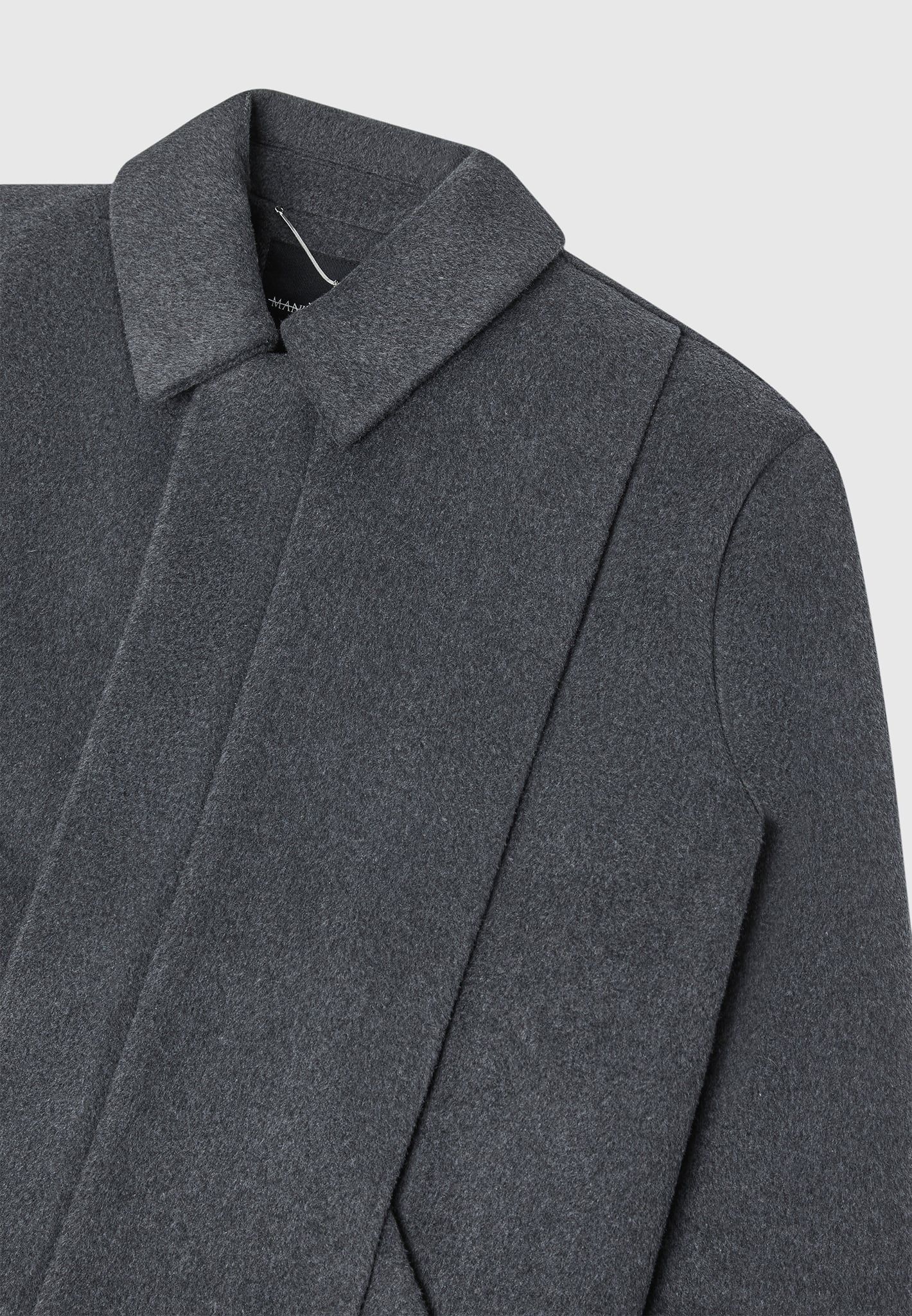 Wool Blend Boxy Jacket with Pleat - Charcoal Grey sold by Maniere De Voir product image thumbnail 5