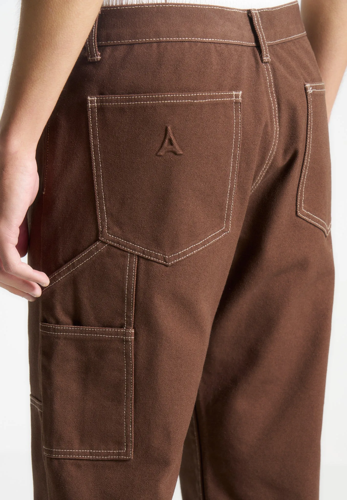 Contrast Stitch Carpenter Jean - Brown sold by Maniere De Voir product image thumbnail 5