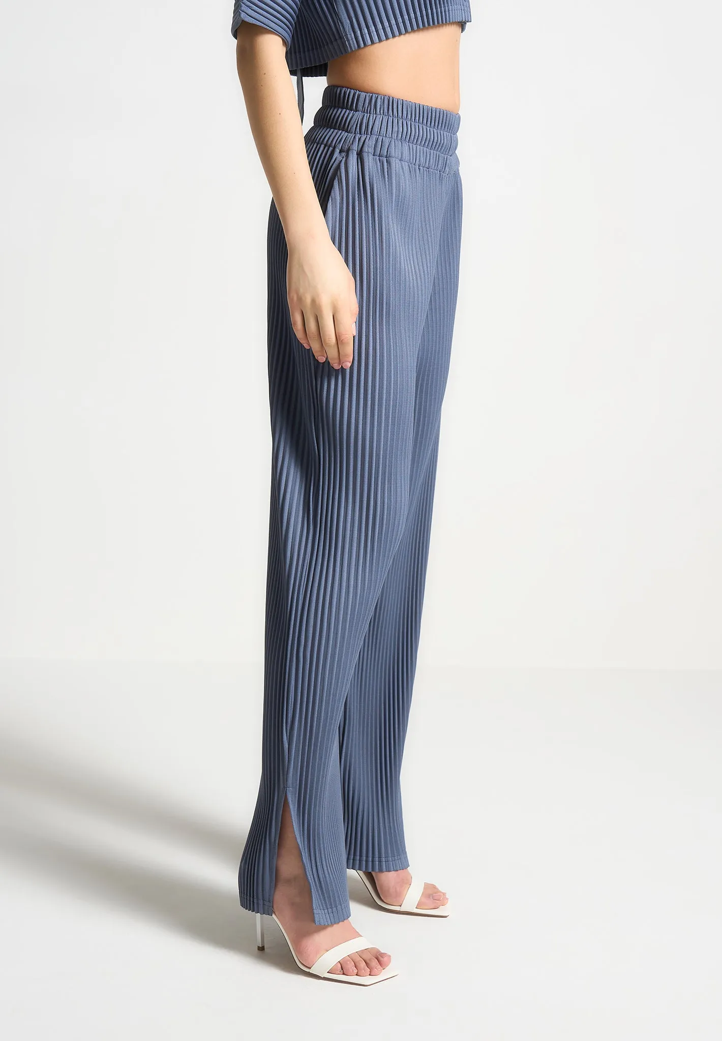 Lila - Pleated Trousers - Steel Blue sold by Maniere De Voir product image thumbnail 3