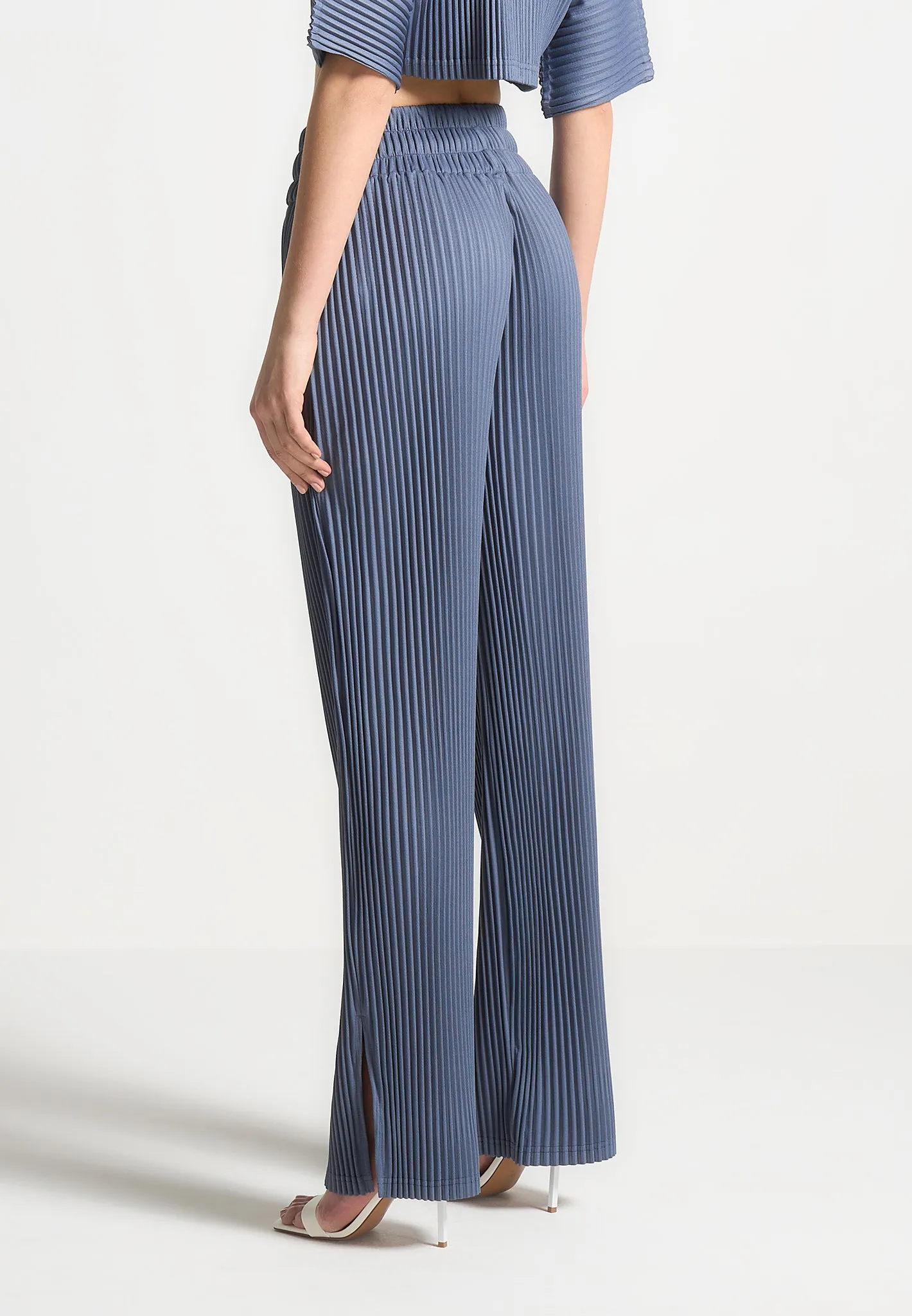 Lila - Pleated Trousers - Steel Blue sold by Maniere De Voir product image thumbnail 4