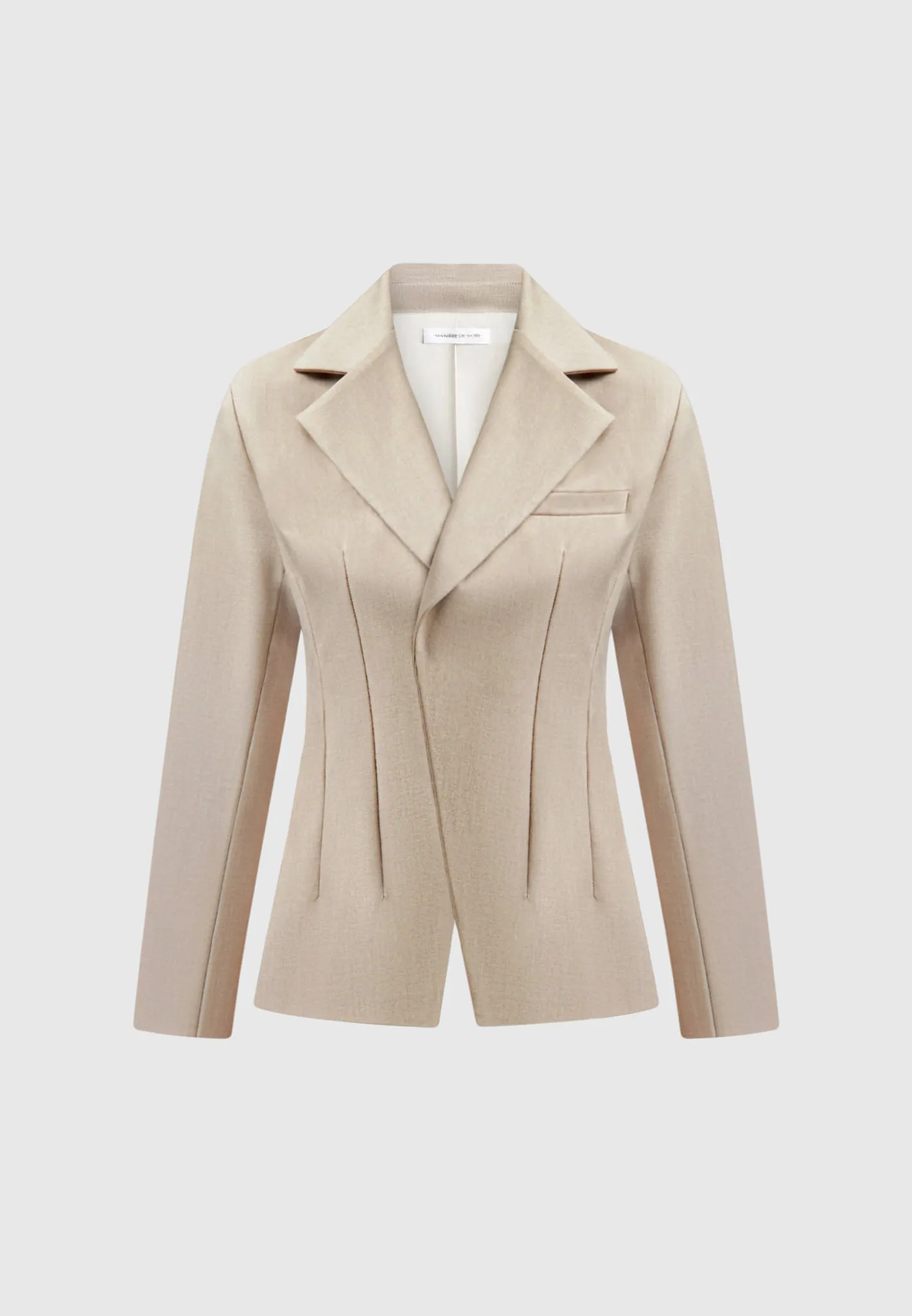 Tailored Double Breasted Blazer - Taupe sold by Maniere De Voir product image thumbnail 2