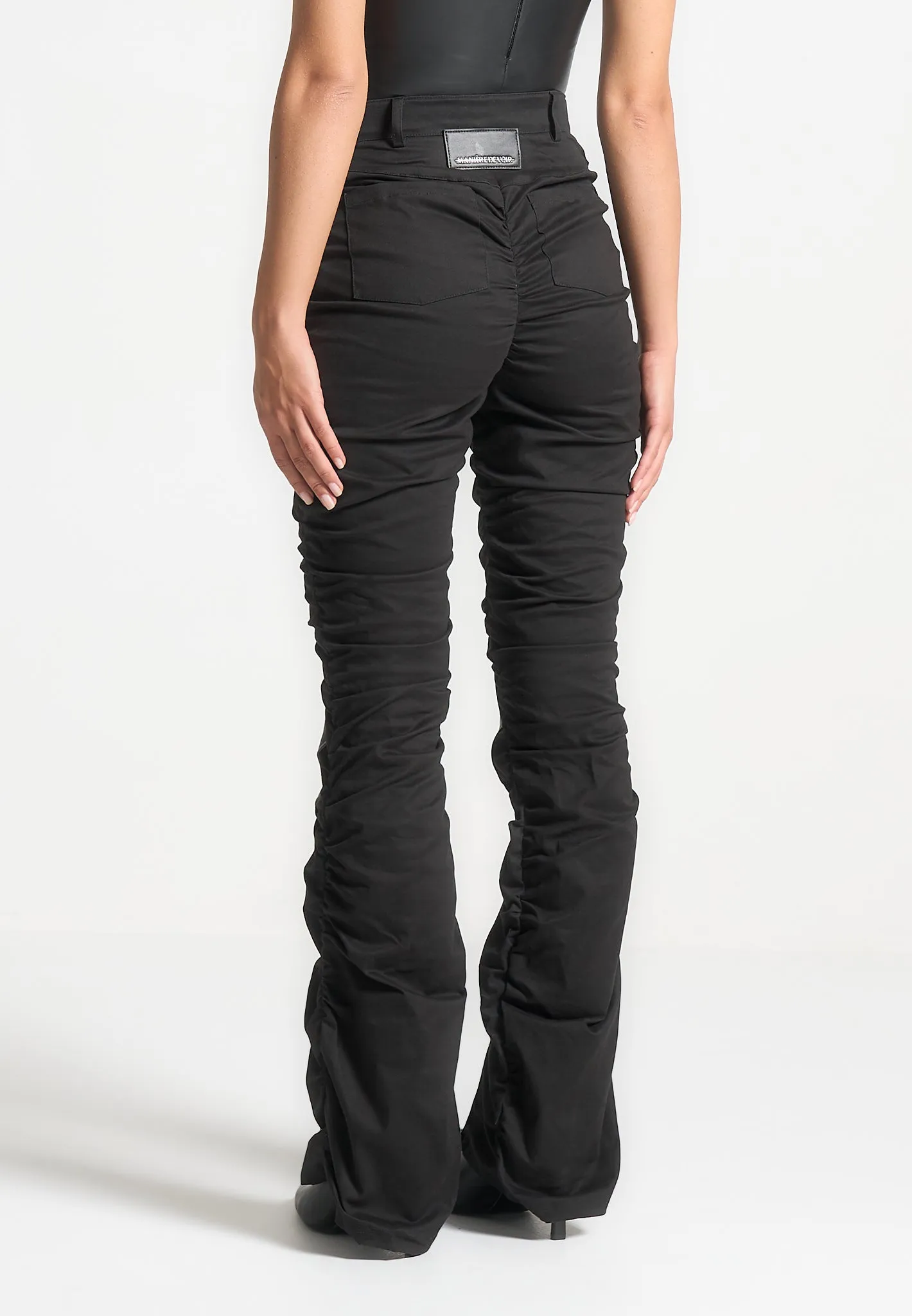 Ruched Trousers with Knee Patch - Black sold by Maniere De Voir product image thumbnail 2