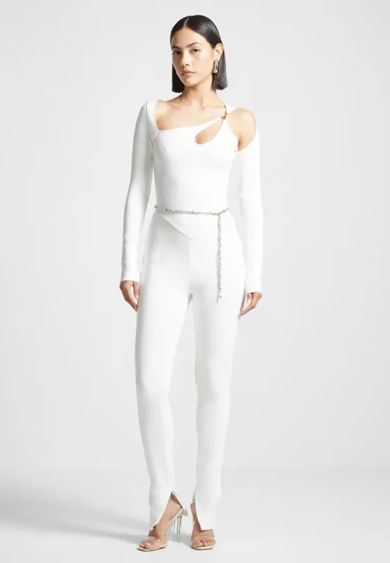Eiffel Chain Detail Jumpsuit - Off White sold by Maniere De Voir