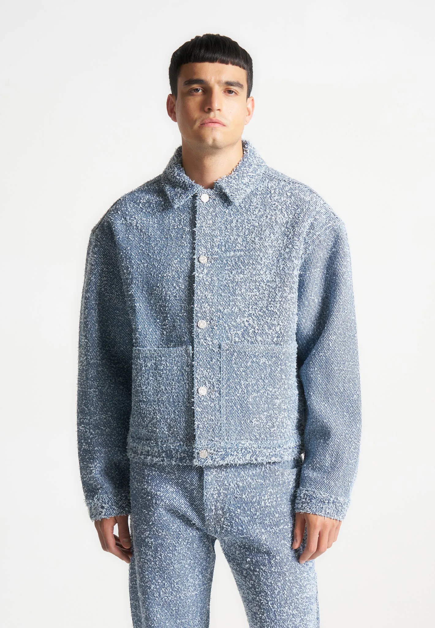 Boucle Carpenter Jacket - Blue sold by Maniere De Voir