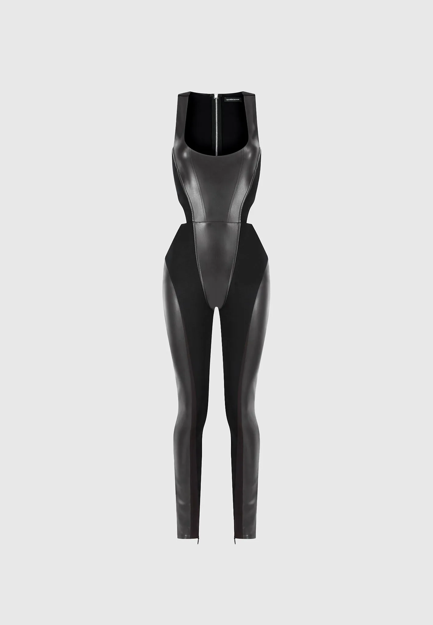 Leather Corset Lace Up Jumpsuit - Black sold by Maniere De Voir product image thumbnail 2