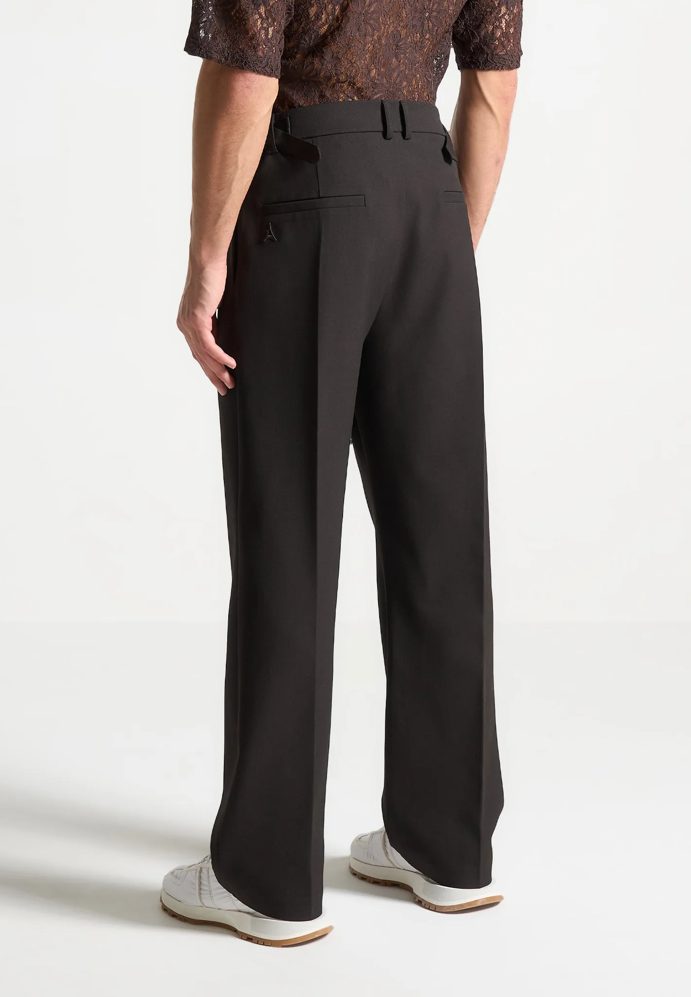 Textured Tailored Trousers - Brown sold by Maniere De Voir product image thumbnail 4