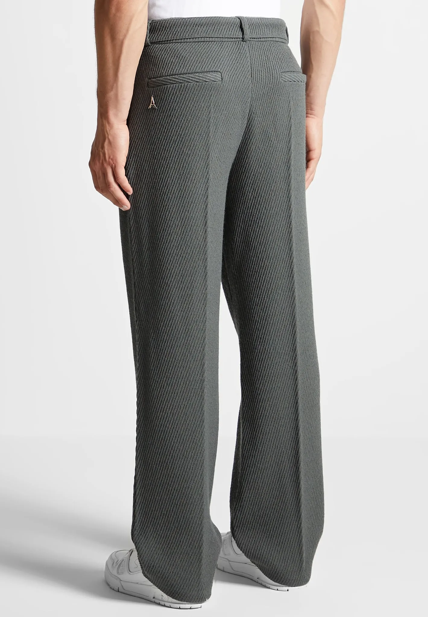 Twill Trousers With Belt - Grey sold by Maniere De Voir product image thumbnail 5