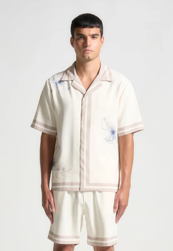 Floral Border Resort Shirt - Cream sold by Maniere De Voir