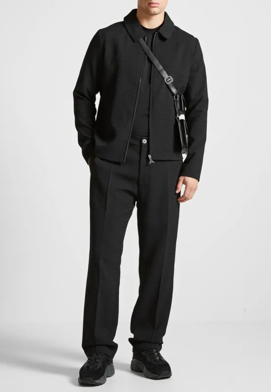 Waffle Seersucker Jacket - Black sold by Maniere De Voir