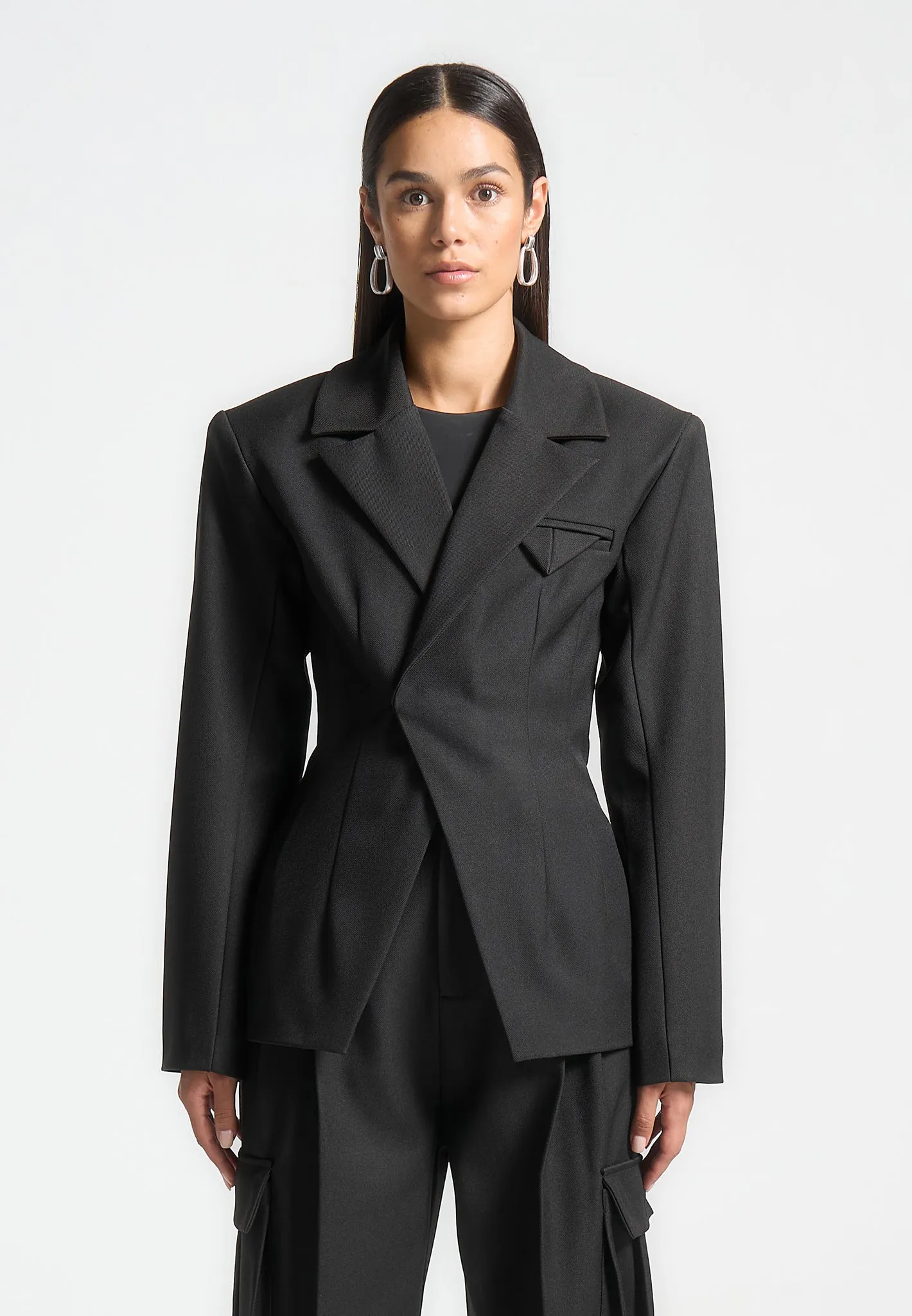 Tailored Countour Double Breasted Blazer - Black sold by Maniere De Voir product image thumbnail 3