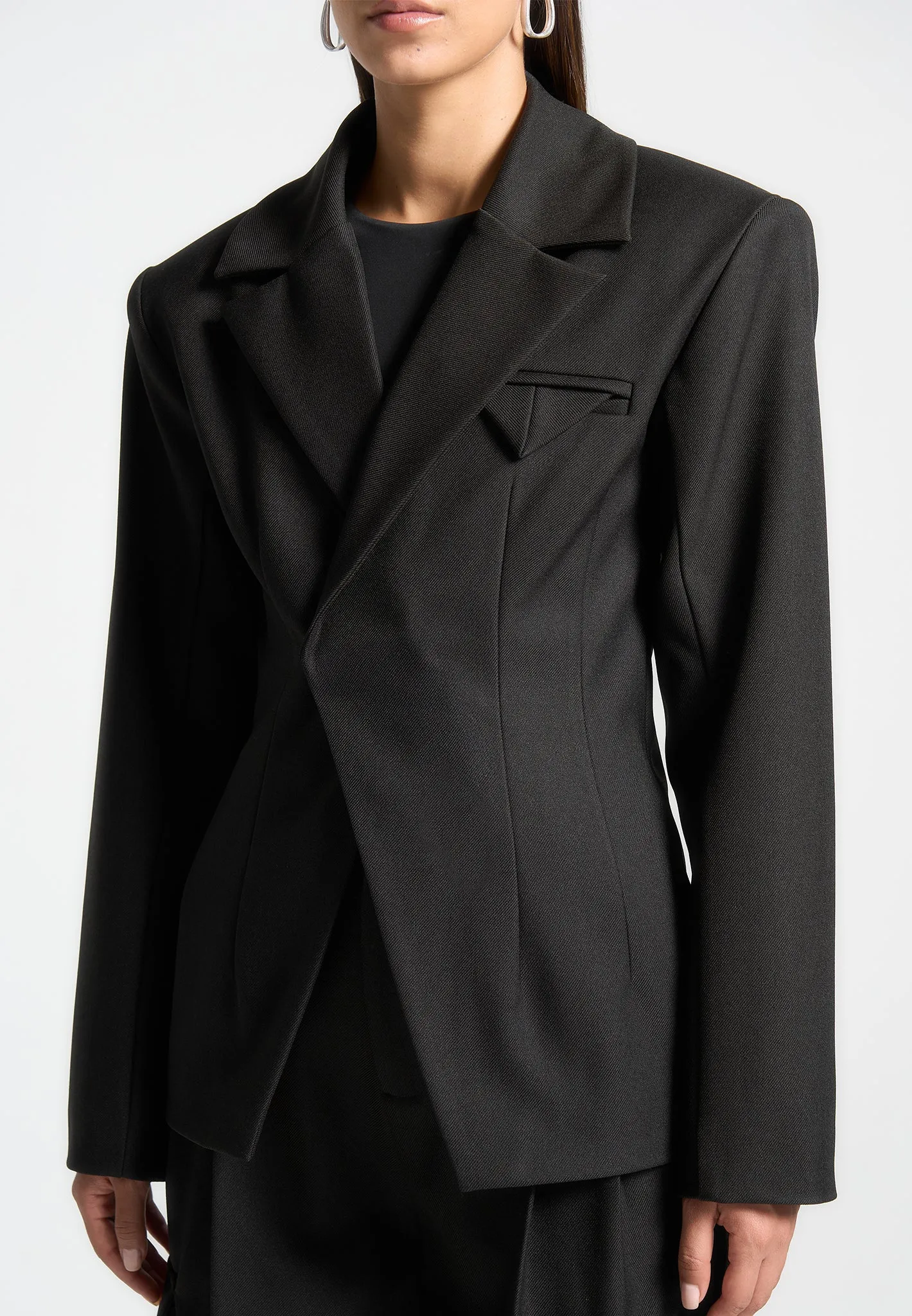 Tailored Countour Double Breasted Blazer - Black sold by Maniere De Voir product image thumbnail 5