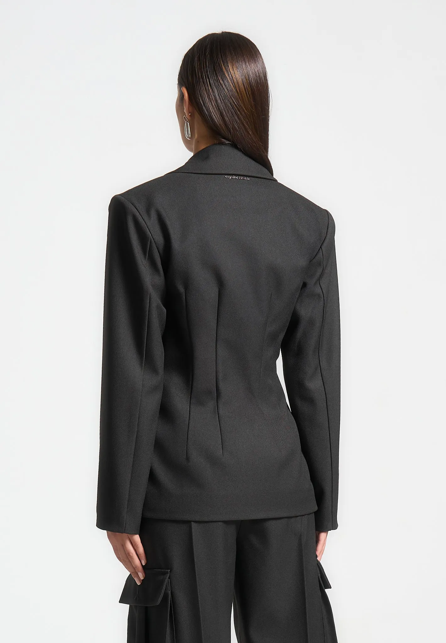 Tailored Countour Double Breasted Blazer - Black sold by Maniere De Voir product image thumbnail 4