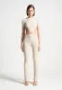 Knitted Backless Jumpsuit - Beige sold by Maniere De Voir