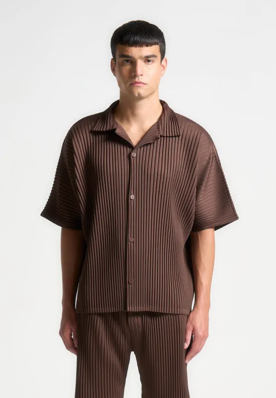 Pascal - Pleated Shirt - Brown sold by Maniere De Voir