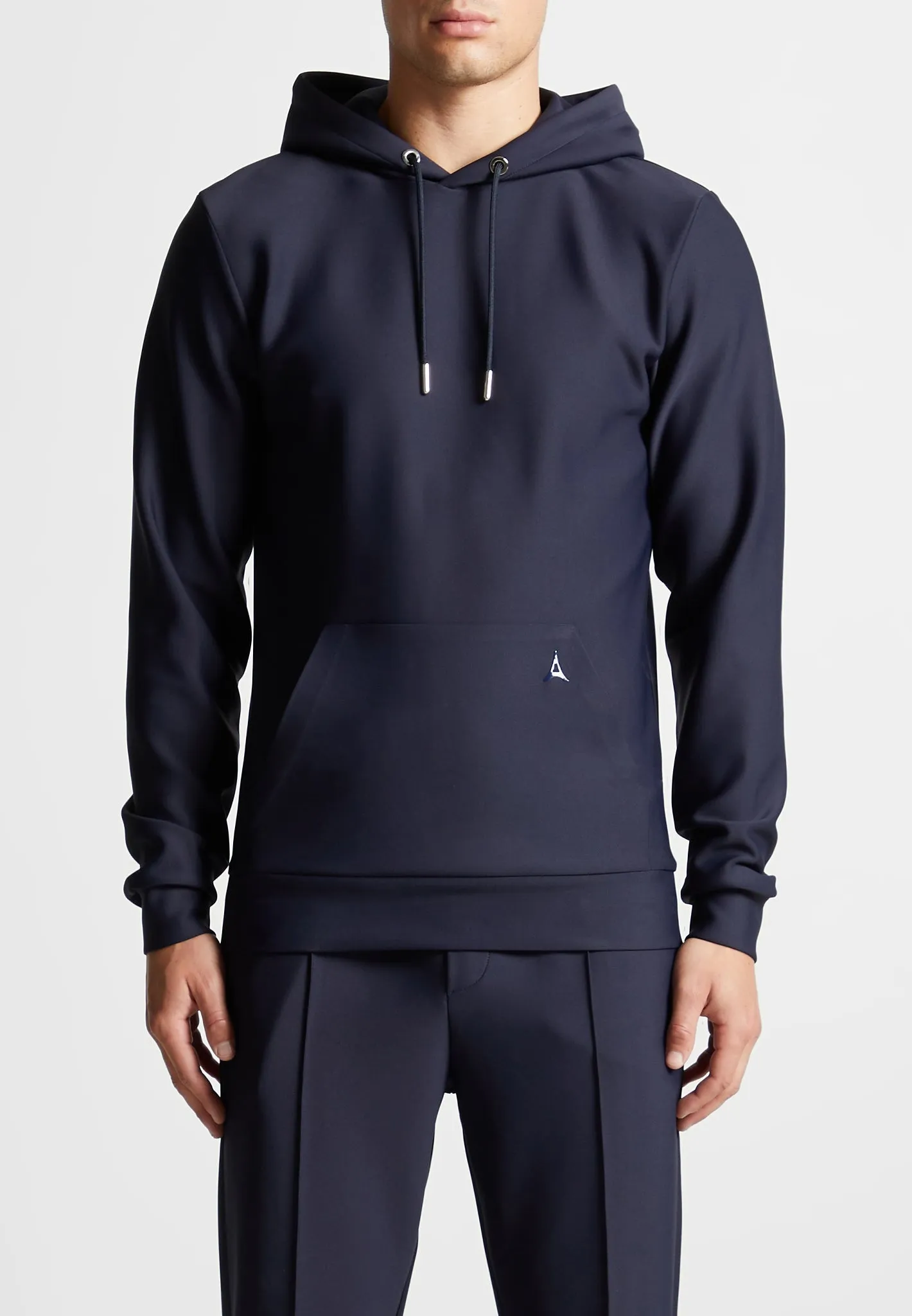 Neoprene Regular Fit Hoodie - Navy sold by Maniere De Voir product image thumbnail 3