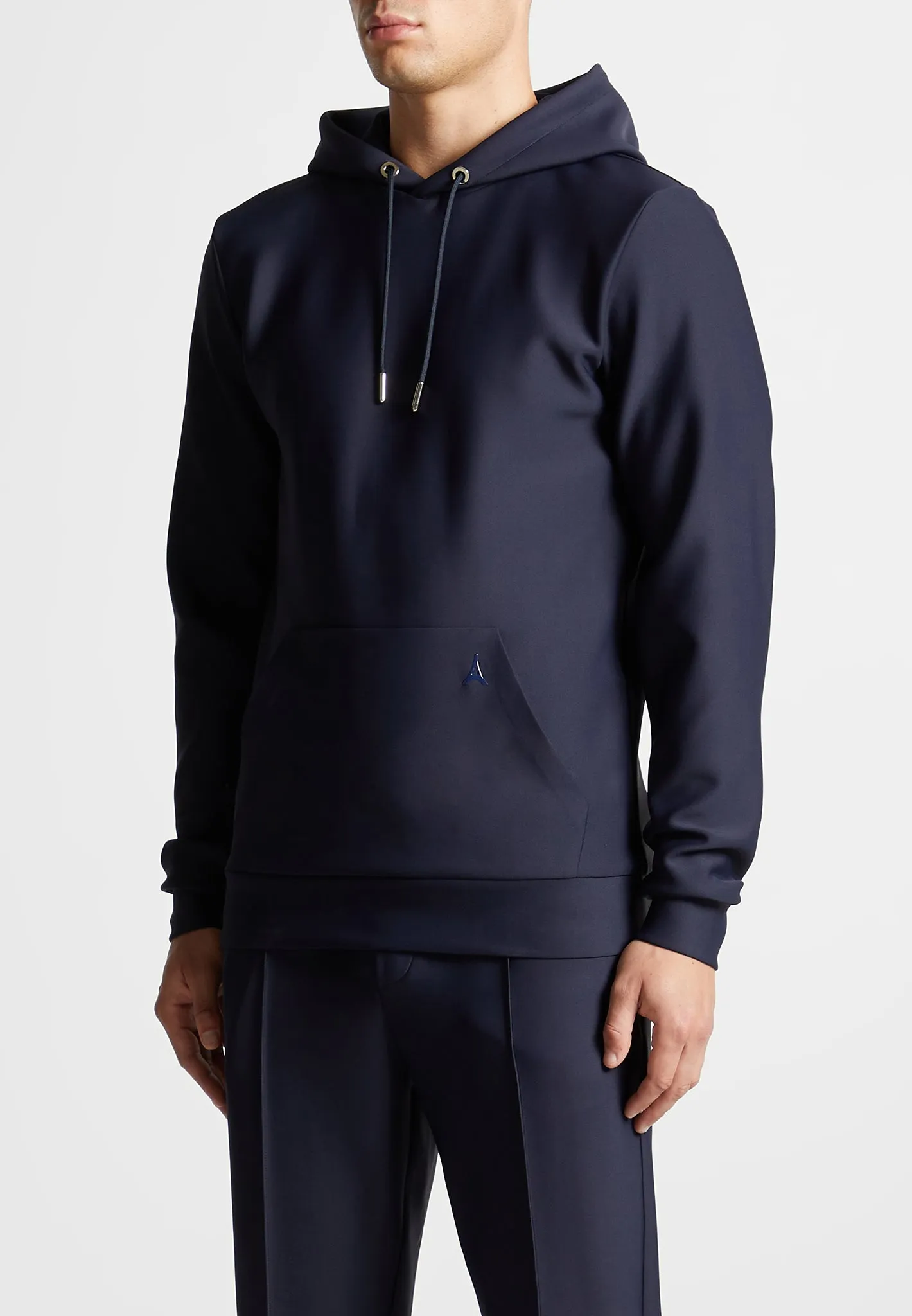 Neoprene Regular Fit Hoodie - Navy sold by Maniere De Voir product image thumbnail 4