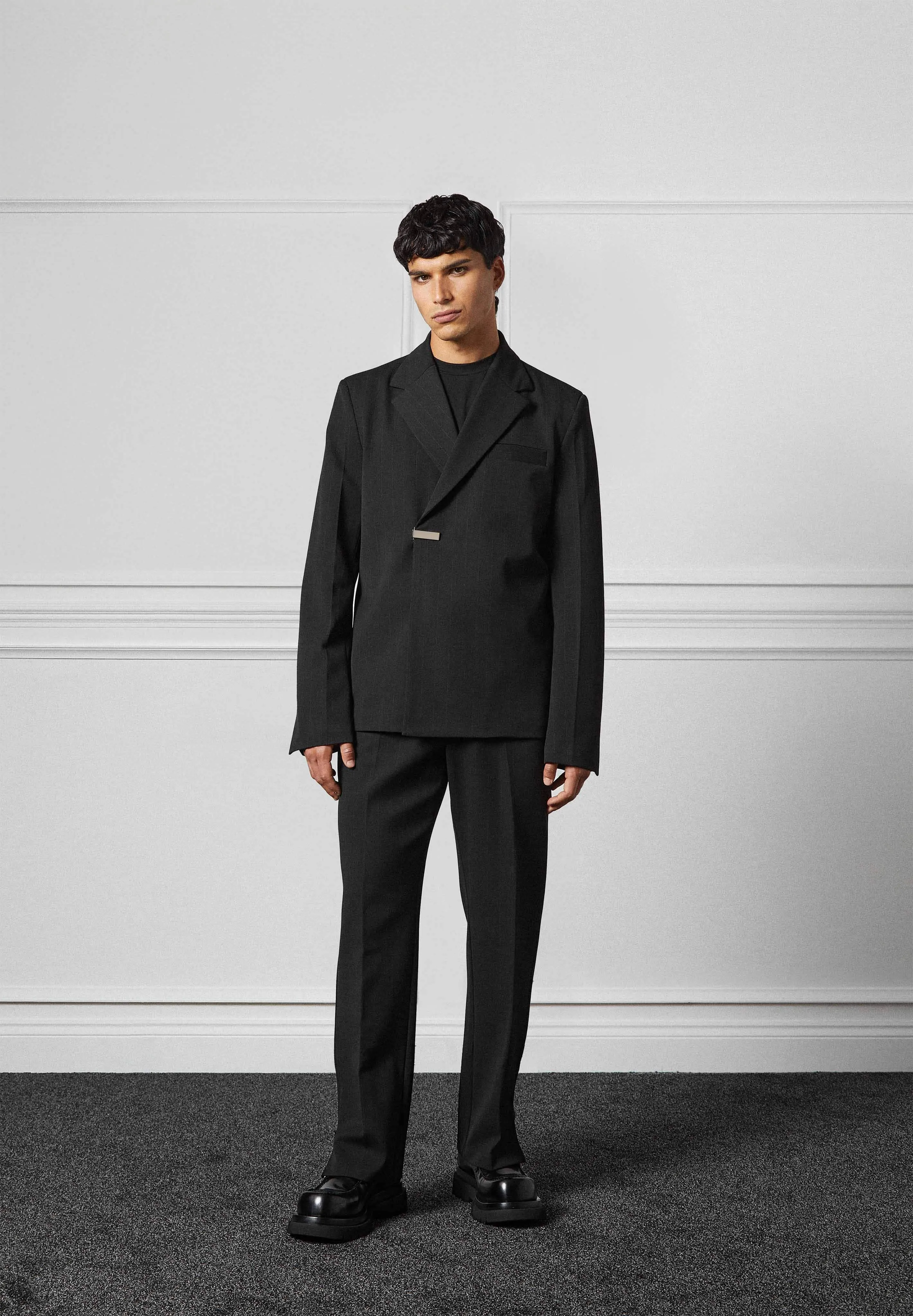 Pinstripe Tailored Trousers - Black sold by Maniere De Voir product image thumbnail 3