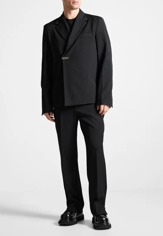 Pinstripe Tailored Trousers  - Black sold by Maniere De Voir